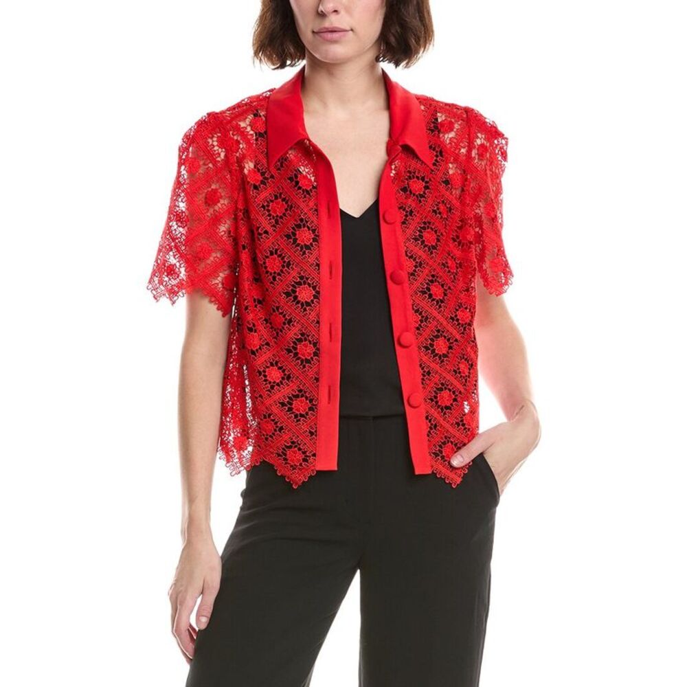 Milly Womens  Addison Tile Lace Shirt
